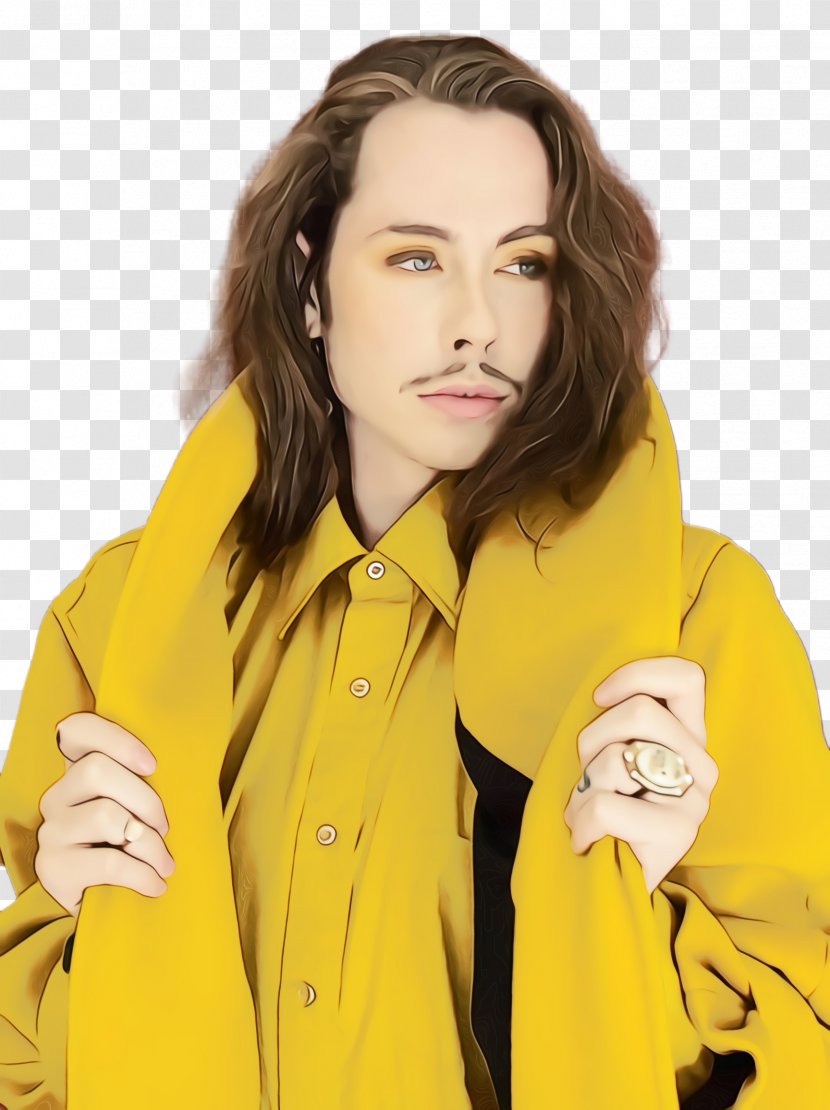 Yellow Outerwear Jacket Coat Raincoat - Overcoat Neck Transparent PNG