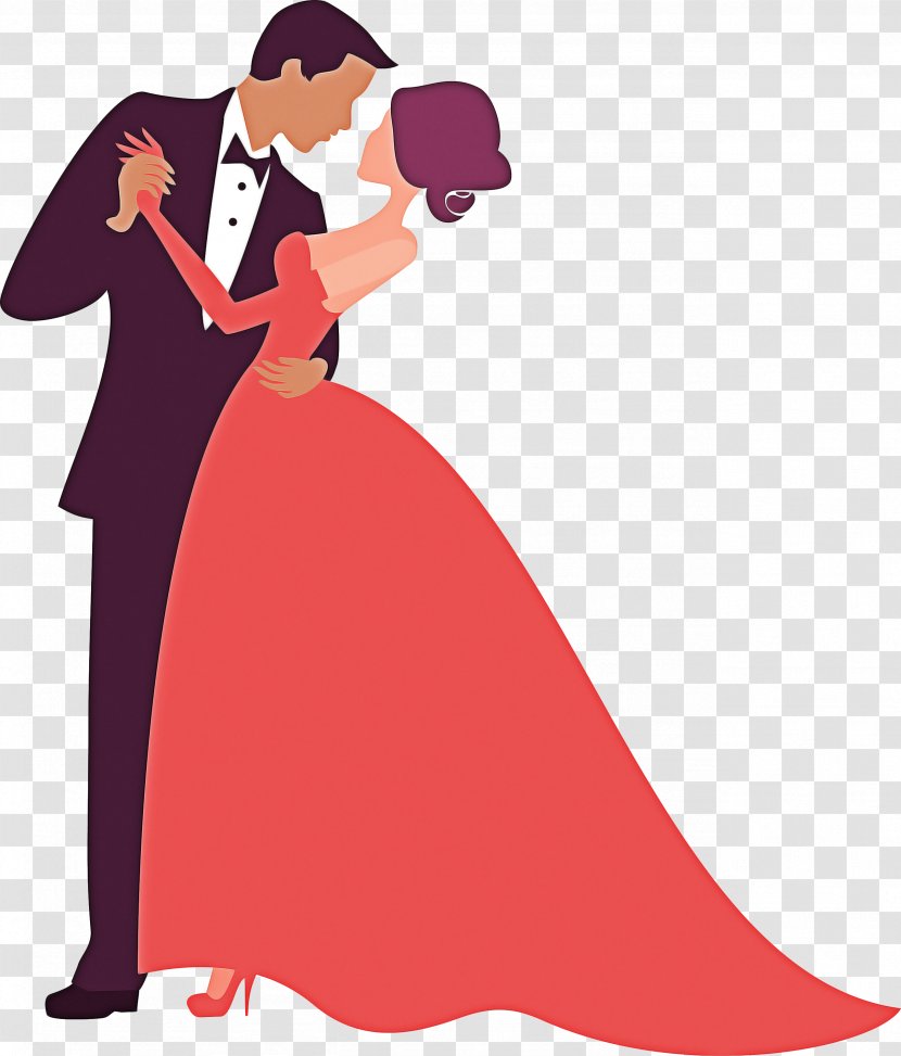 Wedding Couple Silhouette - Cartoon - Style Formal Wear Transparent PNG