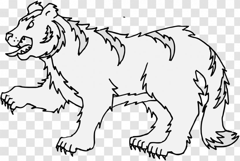 Dog Coloring Book Line Art Clip - Silhouette - Tigers Clipart Transparent PNG