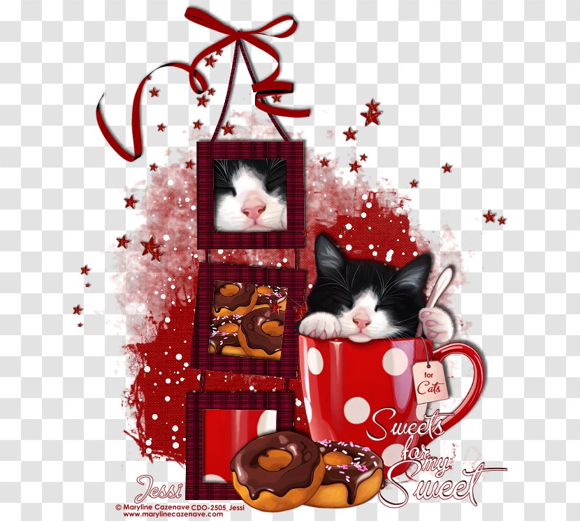 Cat Christmas Ornament Decoration - Like Mammal - Vip Wordart Transparent PNG