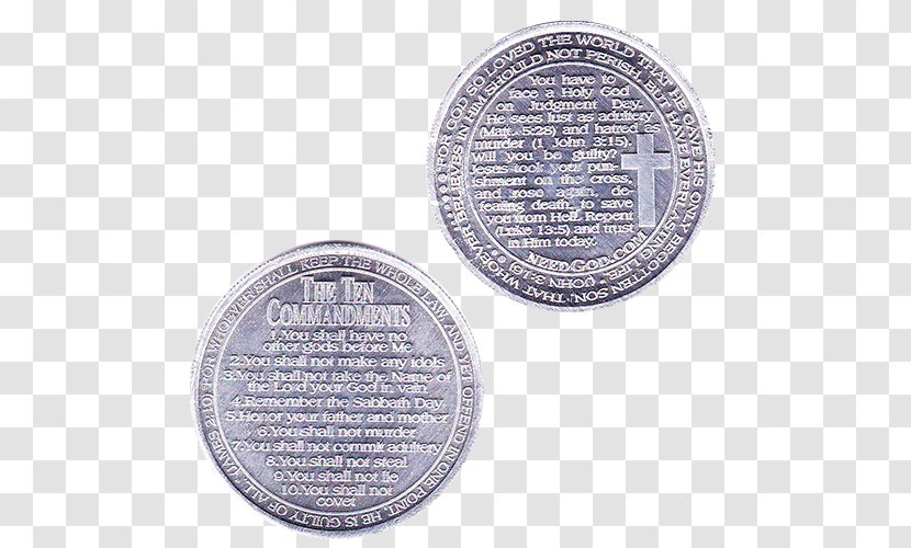 Coin Bible Ten Commandments The Gospel - Currency Transparent PNG