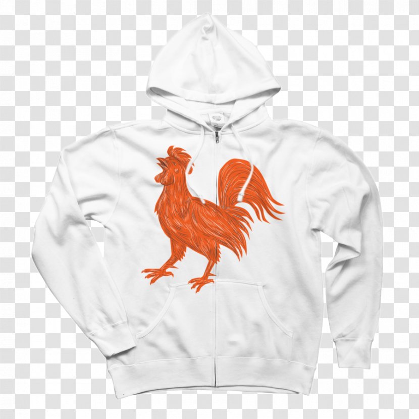 Hoodie Zipper T-shirt Design By Humans - Vertebrate - Rooster Tait Transparent PNG