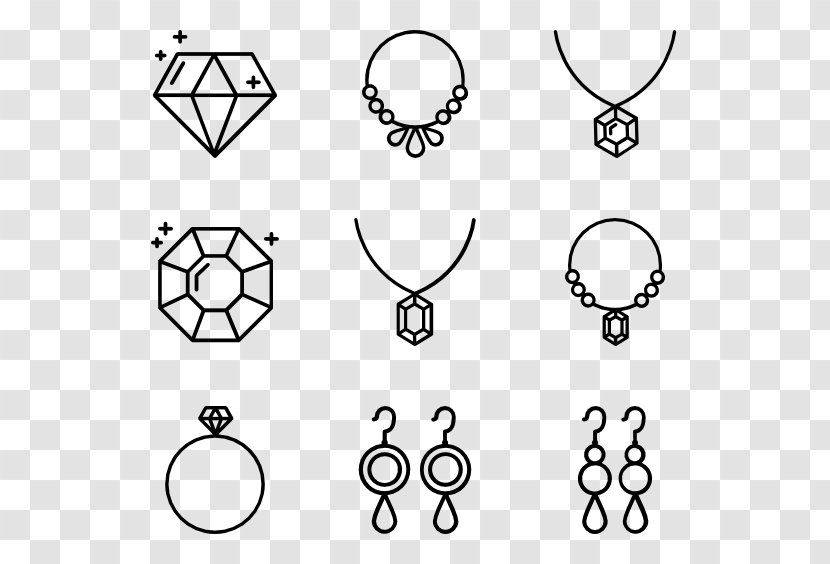 Jewellery Clothing Accessories Gemstone Diamond - Black And White - Necklace Vector Transparent PNG