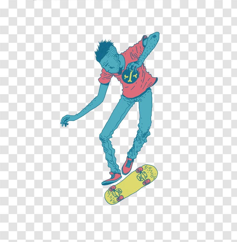 Skateboarding Crime Illustrator Art Illustration - Behance - Blue Boy Skateboard Transparent PNG