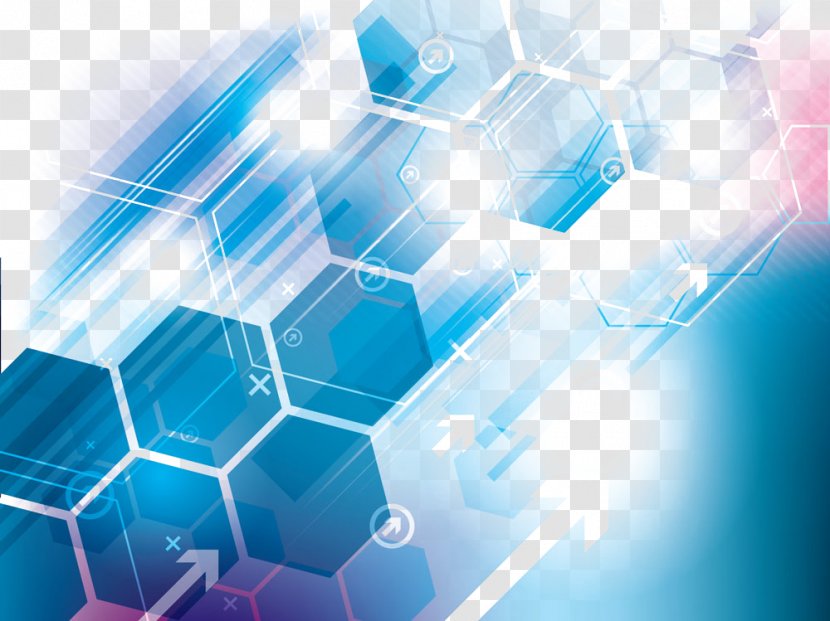 Hexagon Euclidean Vector Gradient Del - Science - Blue Color And Technology Transparent PNG