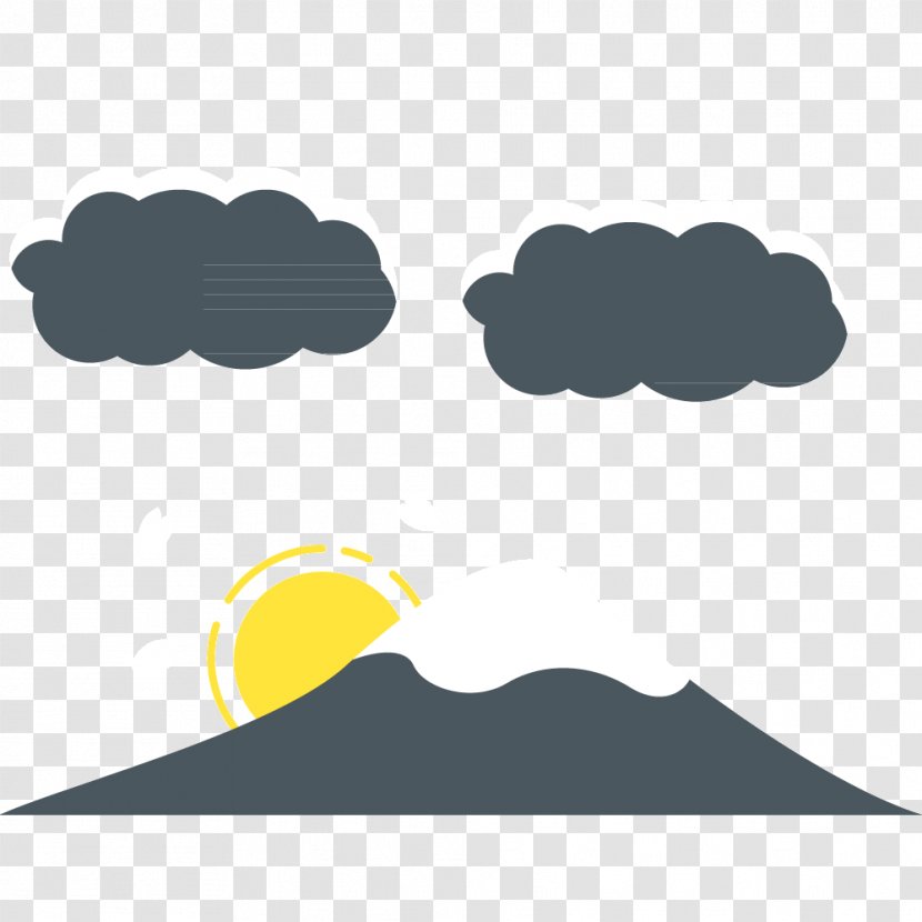 Clouds Mountain Sun Vector Material - Yellow Transparent PNG