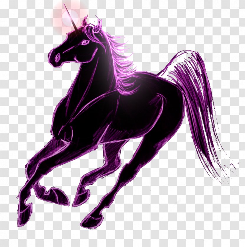 Mane Mustang Stallion Unicorn Halter - Purple Transparent PNG