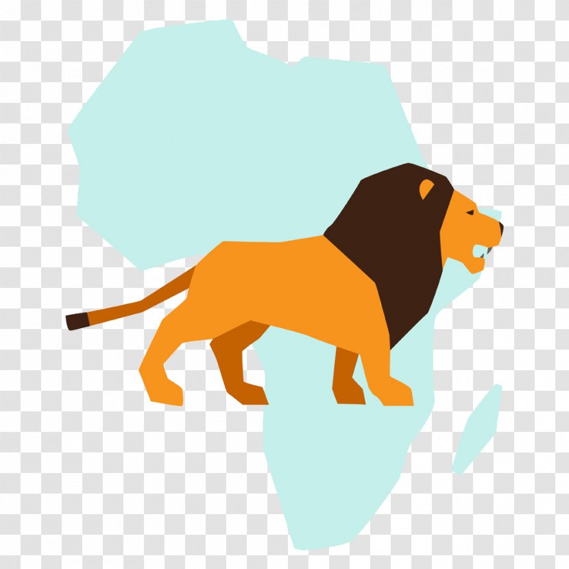 Africa Lion Royalty-free Illustration - Organism - & Map Transparent PNG