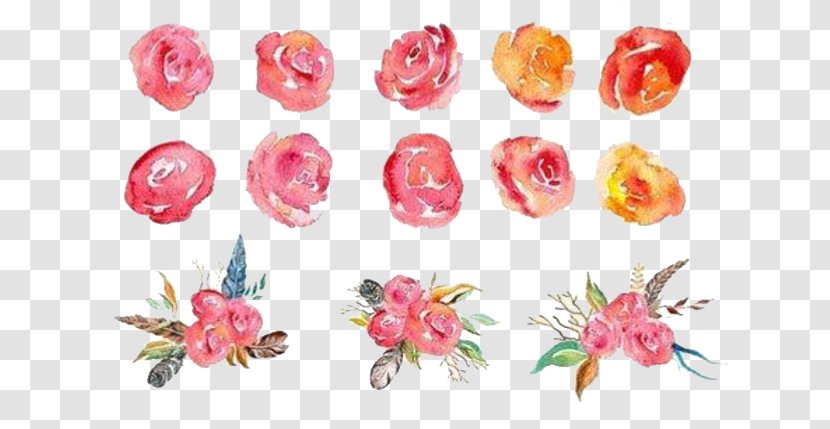 Flower Bouquet Garden Roses Watercolor Painting - Artificial - Flowers Transparent PNG