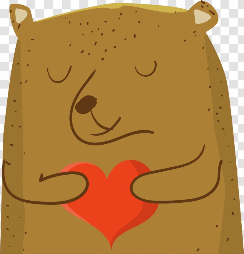 Bear Cartoon Illustration - Silhouette - Holding Love Transparent PNG