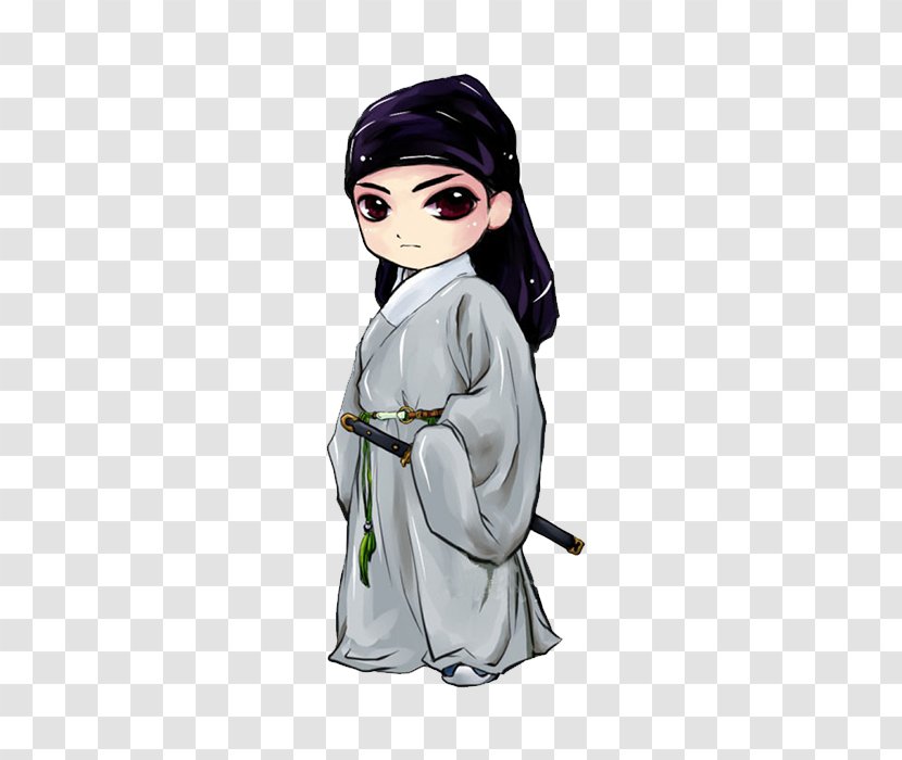 Hanfu Han Chinese Dopo Cheongsam Illustration - Silhouette - Knight Transparent PNG