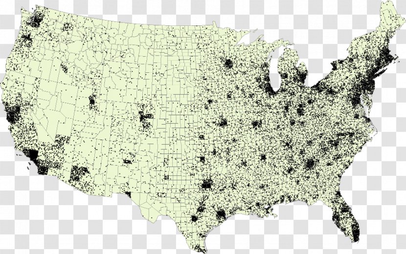 United States Census County Population Density - Geography - A Drop Of Oil Transparent PNG
