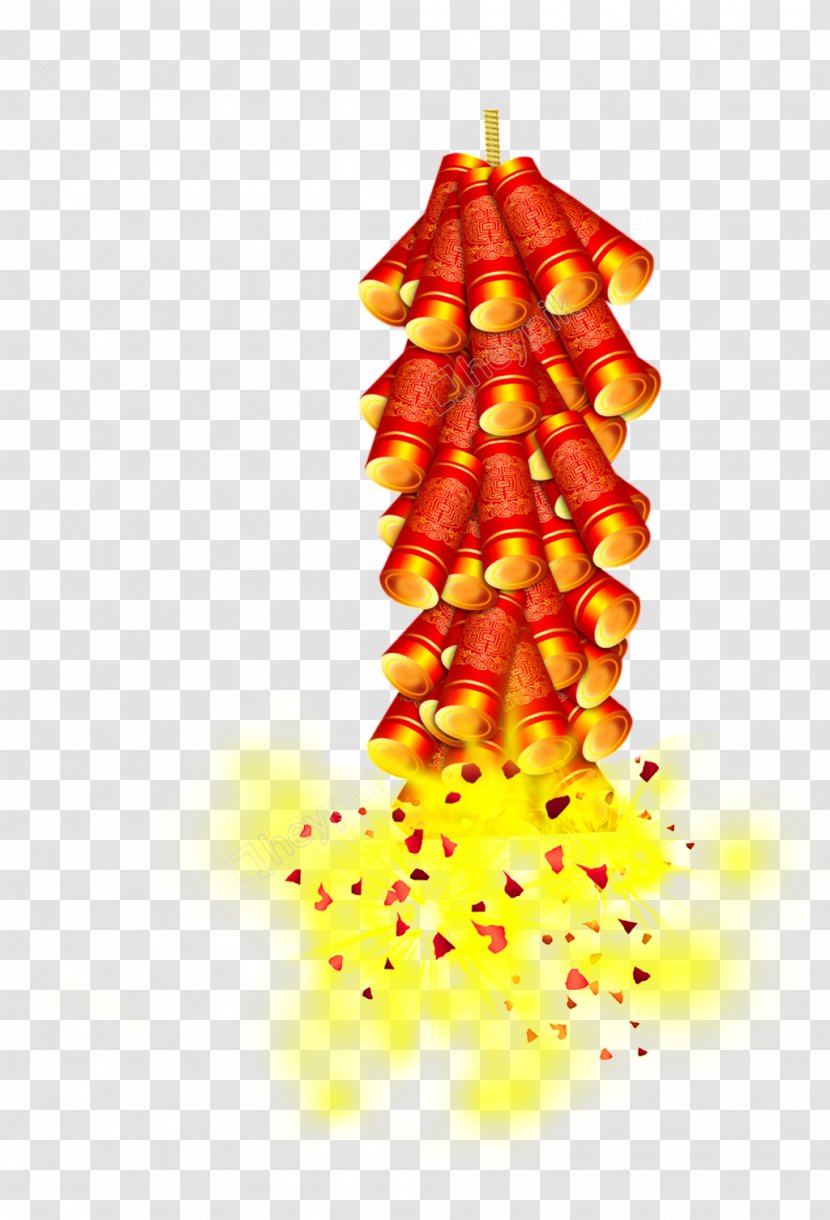 Firecracker Image Clip Art New Year - Orange - Chinese Transparent PNG