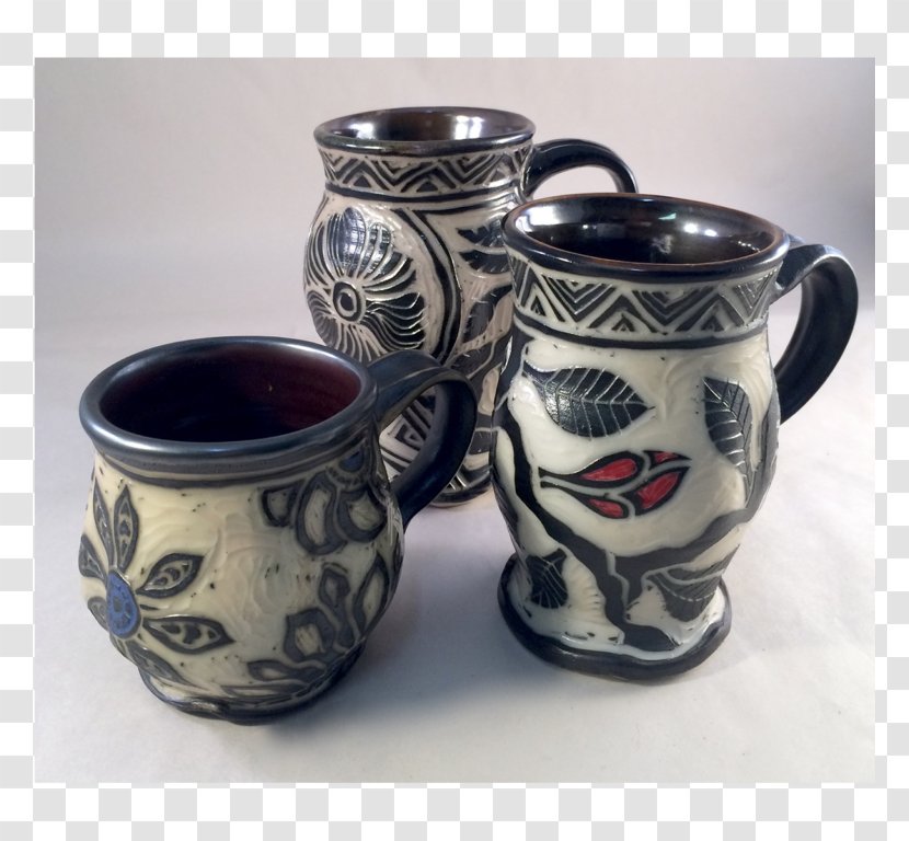 Pottery Ceramic Cup Mug Sgraffito - Craft Transparent PNG