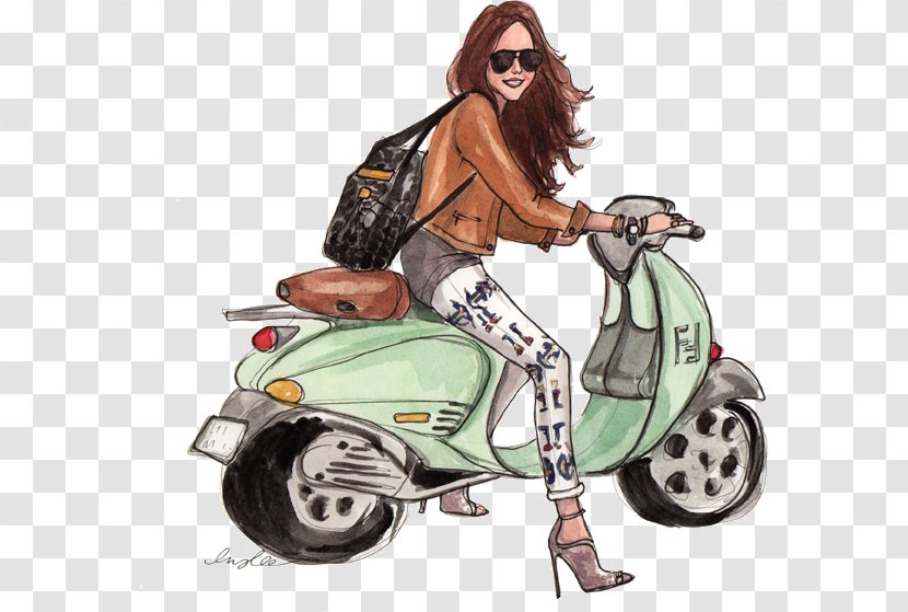 Scooter Vespa Motorcycle Drawing Sketch Transparent PNG