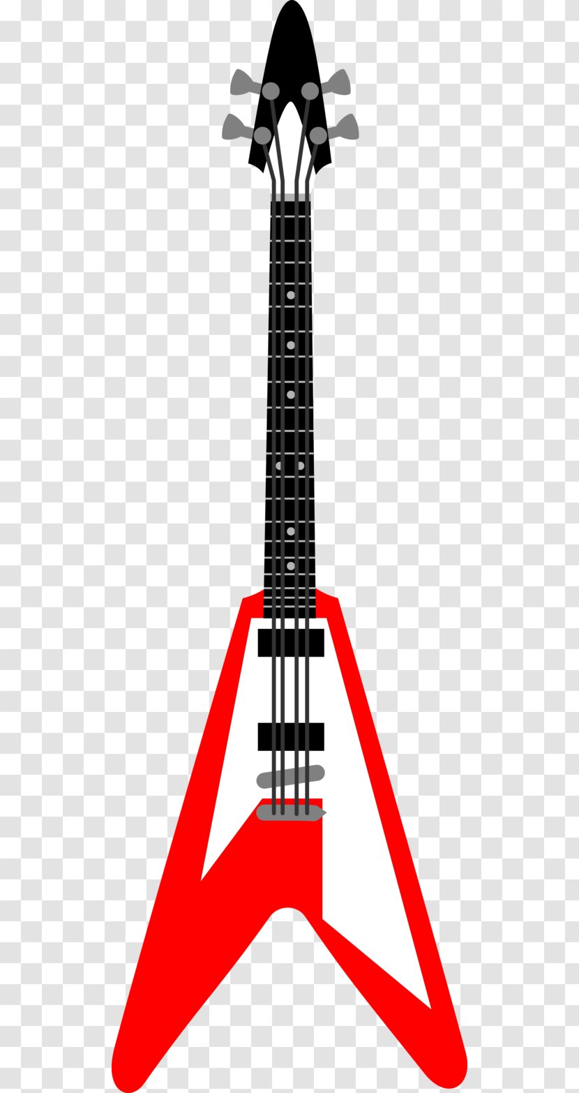 Electric Guitar Bass Clip Art - String Instrument - Cartoon Transparent PNG