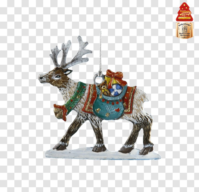 Reindeer Figurine - Handpainted Santa Claus Transparent PNG