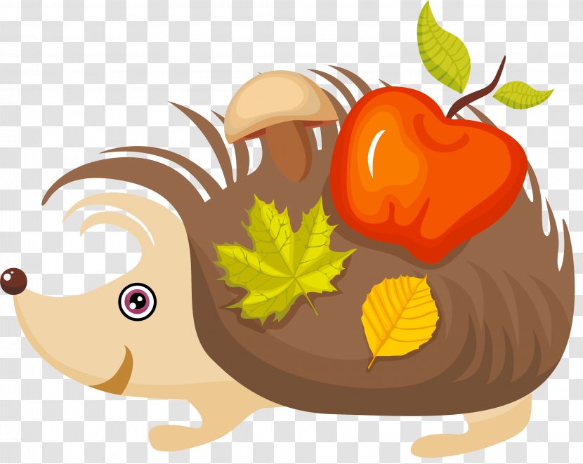 Carpet Sticker Autumn Child Wallpaper - Apple - Cartoon Hedgehog Transparent PNG