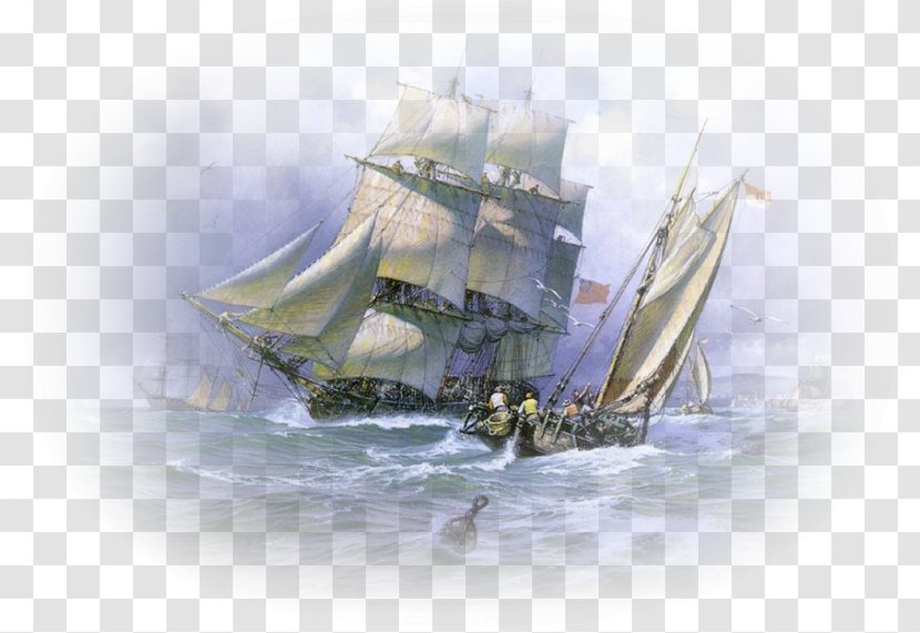 Sailing Ship Tall - Frigate - Pouring Transparent PNG