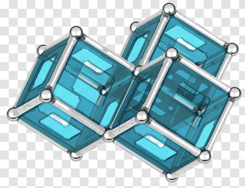 Geomag Craft Magnets Toy Block Construction Set - Turquoise Transparent PNG