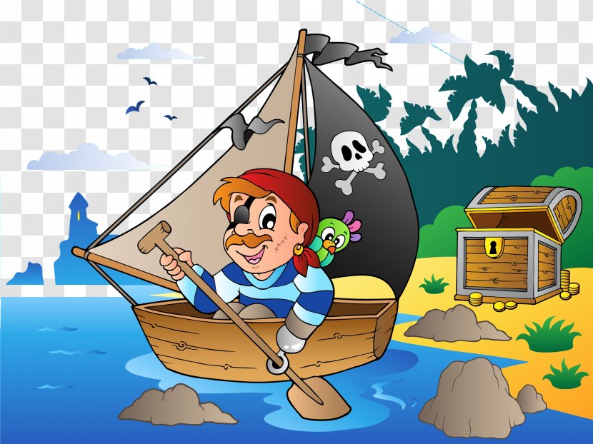 Royalty-free Piracy Cartoon Clip Art - Rowing Island Transparent PNG