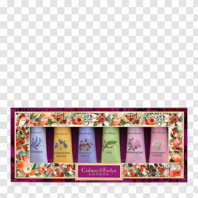 Crabtree & Evelyn Perfume Lotion Cream Cosmetics - Hand Painted Gift Box Transparent PNG