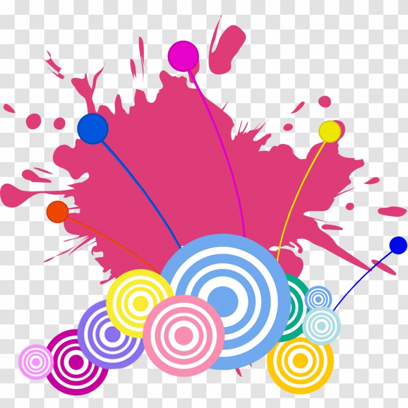 Painting Template - Color - Free Ink Dye Stripe Circle To Pull The Material Transparent PNG