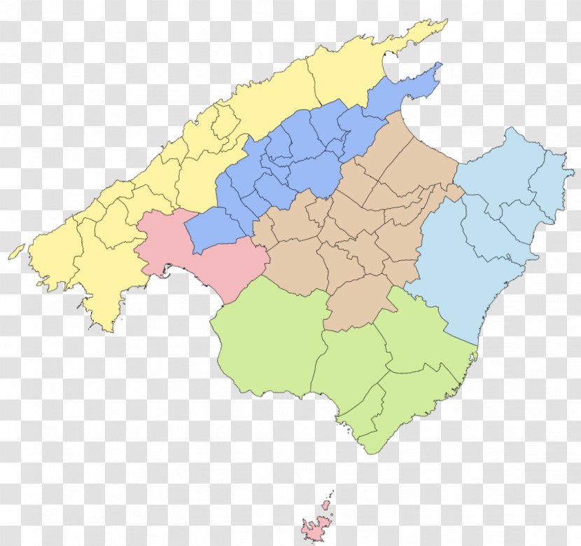 Comarcas Of Spain Comarca Mallorca Palma Map Manacor - Catalan Wikipedia Transparent PNG