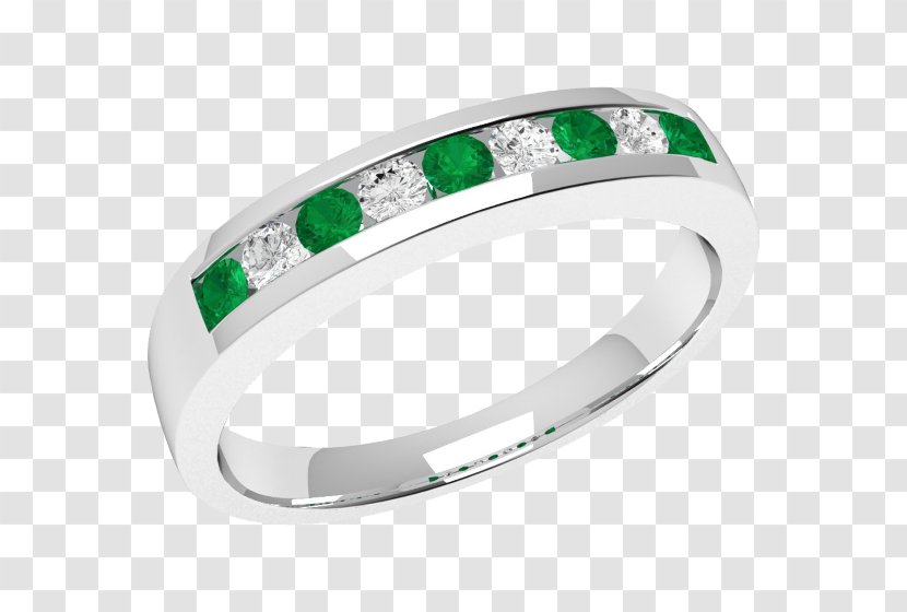 Earring Emerald Diamond Engagement Ring - Platinum - Eternity Transparent PNG