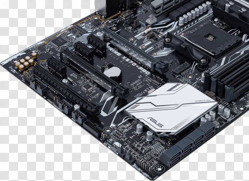 Motherboard Socket AM4 Computer Hardware ASUS PRIME X370-PRO Central Processing Unit - Io Card - Electronic Component Transparent PNG