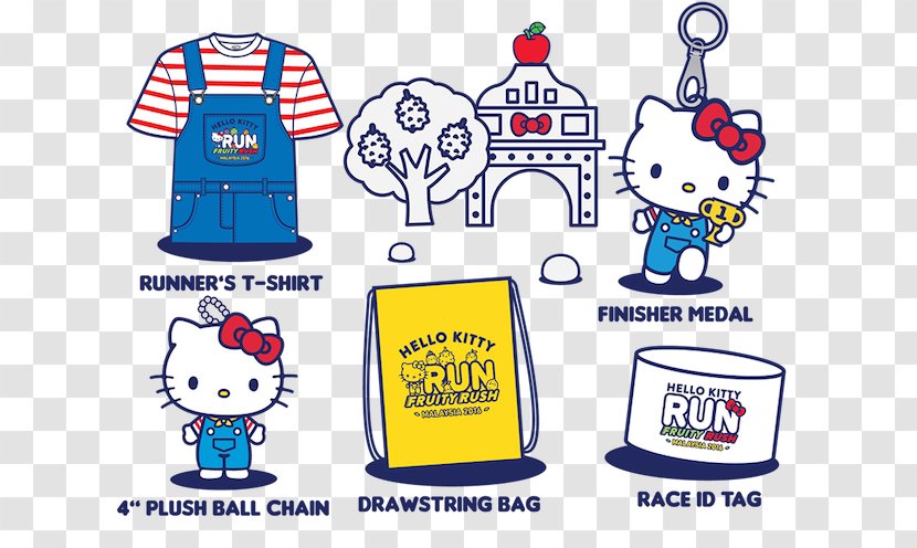 Hello Kitty Lake Gardens, Kuala Lumpur Fruity Rush T-shirt Cat - T Shirt - To Run Transparent PNG