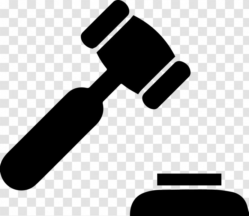 Gavel Hammer Judge Court Criminal Law - Black And White Transparent PNG