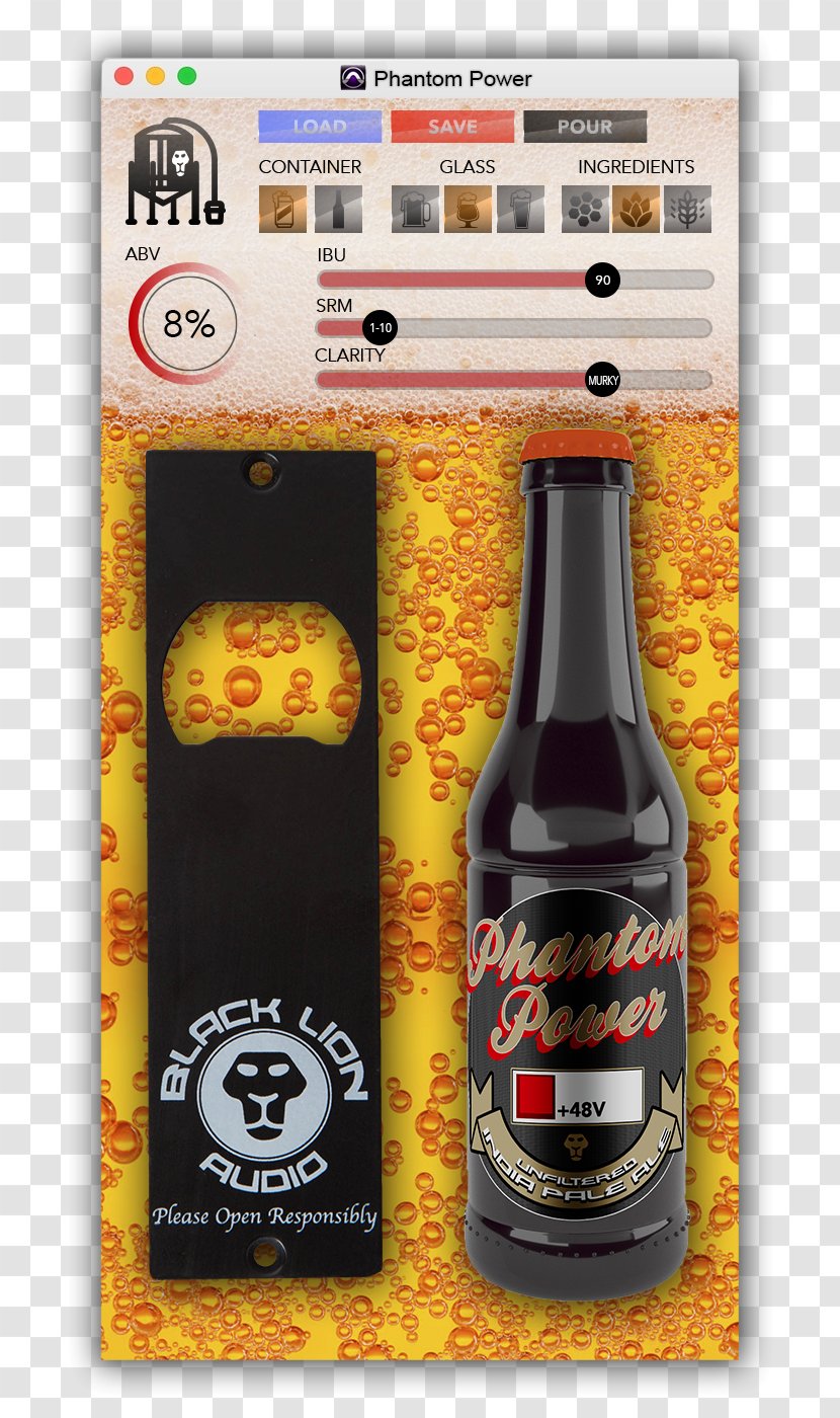 Beer Bottle Jitter Word Clock - Drink - Microphone Preamplifier Transparent PNG