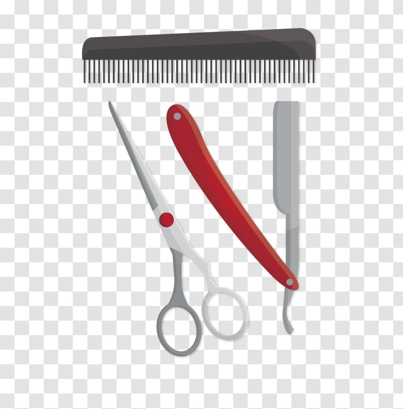 Comb Barber Scissors - Hairstyle - Vector Haircut Transparent PNG