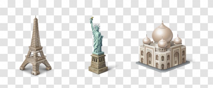 ICO Icon - Brass - Statue Of Liberty, The Eiffel Tower Taj Mahal Transparent PNG