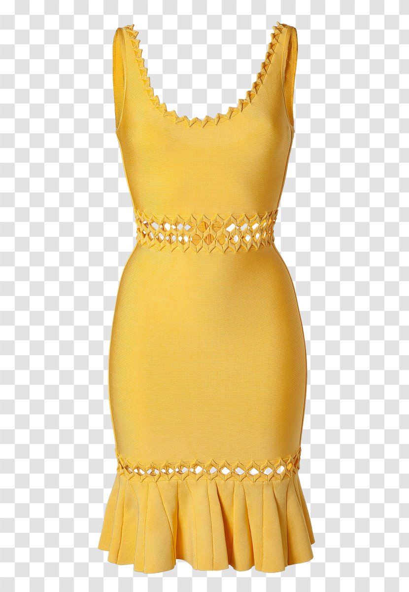 Cocktail Dress Hervé Leger Fashion Bridesmaid - Yellow Transparent PNG