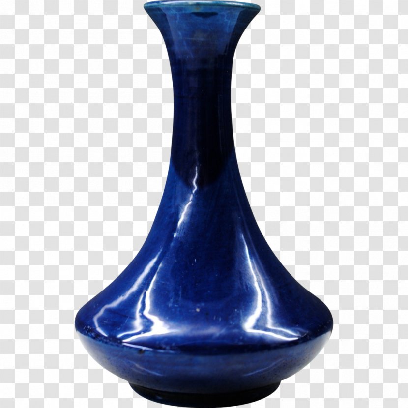 Japan Ceramic Glaze Vase Cobalt Blue Awaji Ware - Barware Transparent PNG