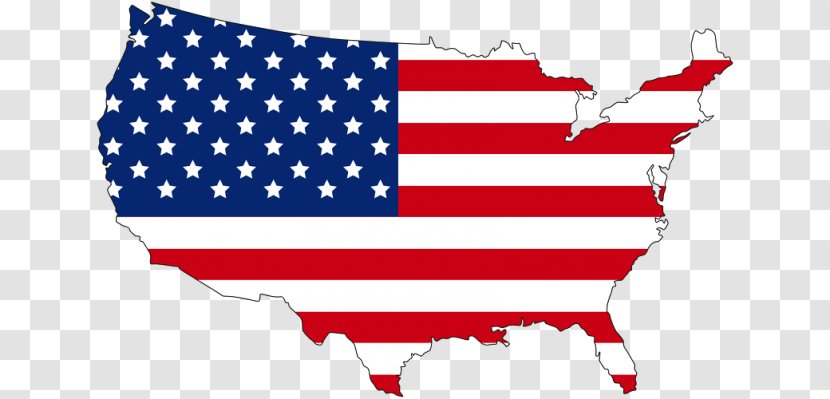 Flag Of The United States Map - Watercolor Poster Transparent PNG