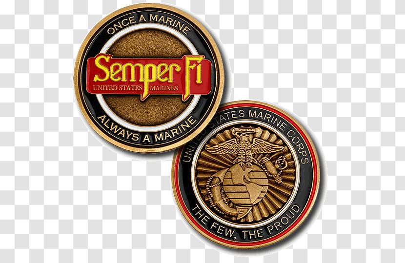 United States Marine Corps Semper Fidelis Challenge Coin Military - Brand Transparent PNG
