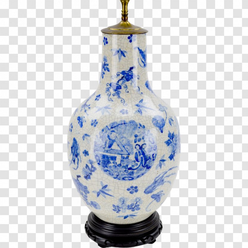 Vase Blue And White Pottery Ceramic Cobalt Glass Transparent PNG