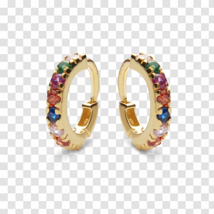 Earring Sterling Silver Gold Gemstone - Colored Stones Transparent PNG