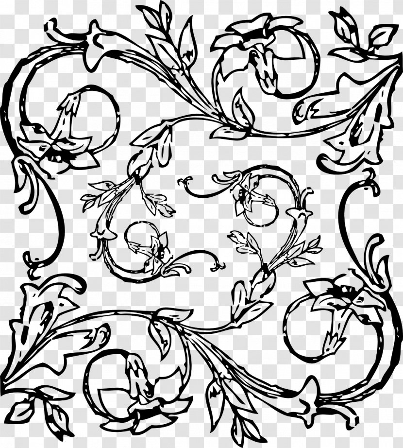 Borders And Frames Flower Clip Art - White Transparent PNG