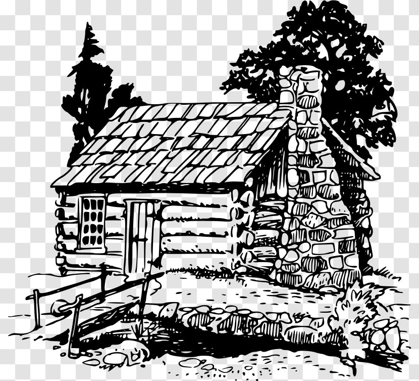 Log Cabin Coloring Book Drawing Cottage House Transparent PNG