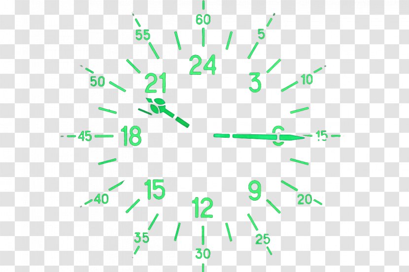 Digital Data Compression Clock Pointer - Text - Green Watch Scale Transparent PNG