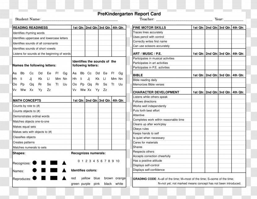 Report Card Template Pre-school Kindergarten Special Education - Heart - School Transparent PNG