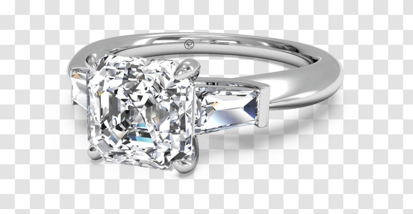 Diamond Wedding Ring Engagement Size - Bagett Transparent PNG