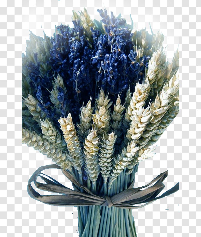 Provence Flower Bouquet Bride Wedding - Flowers Purple Wheat Transparent PNG