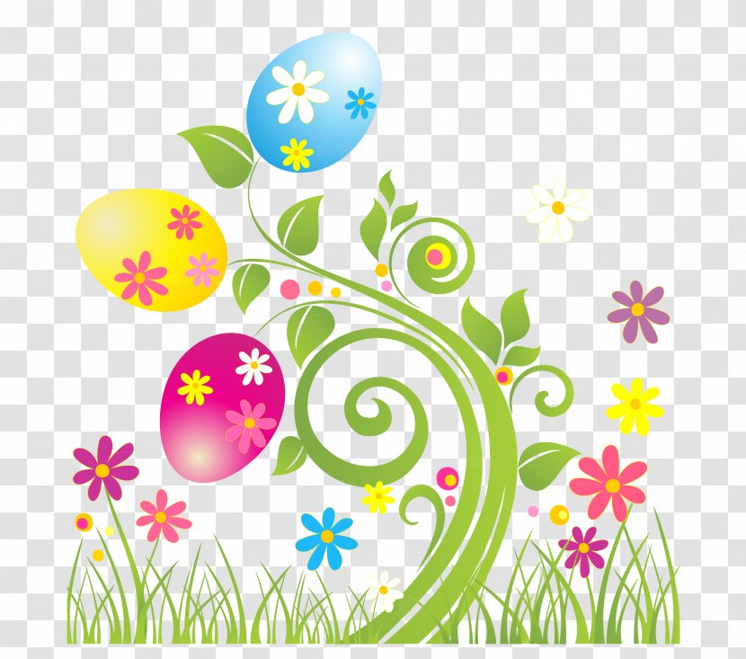 Easter Bunny Egg Clip Art - Flower - Curly Trees Transparent PNG