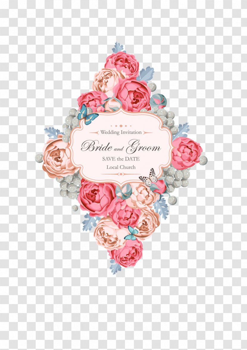 Wedding Invitation Flower Illustration - Rose - Flowers And Floral Decorative Borders Transparent PNG
