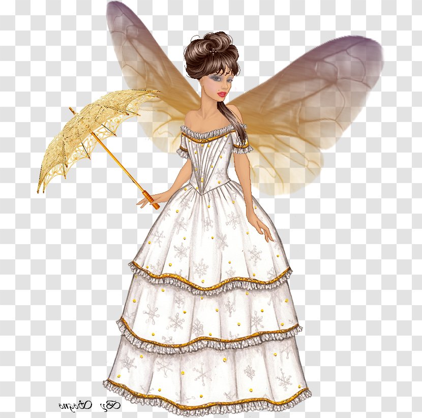 Fairy Costume Design White Figurine Wedding Dress - Angel Transparent PNG
